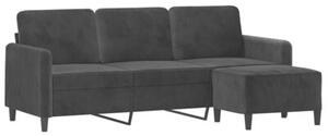 Sofa 3-osobowa z podnÃ³Å¼kiem, czarna, 180 cm, aksamit