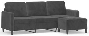 Sofa 3-osobowa z podnÃ³Å¼kiem, czarna, 180 cm, aksamit