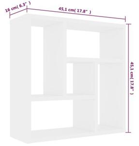 Półka ścienna, biała, 45,1x16x45,1 cm, materiał drewnopochodny