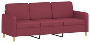 Sofa 3-osobowa z poduszkami, winna czerwieÅ, 180 cm, tkanina