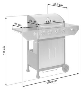 Grill gazowy ogrodowy Berdsen BD-896 żeliwny ruszt z pokrywą mocny 4+1 palniki termometr