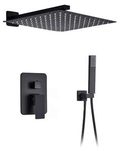 Black Square – czarna podtynkowa bateria prysznicowa - 20 x 20 cm