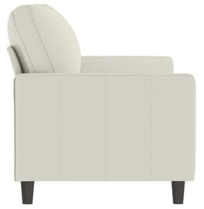 Sofa 2-osobowa, kremowy, 140 cm, tapicerowana aksamitem