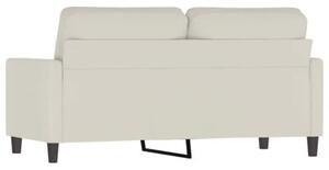 Sofa 2-osobowa, kremowy, 140 cm, tapicerowana aksamitem