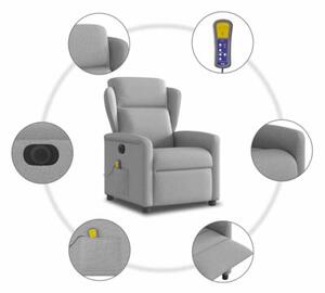 RozkÅadany fotel masujÄ cy, elektryczny, szara, tkanina
