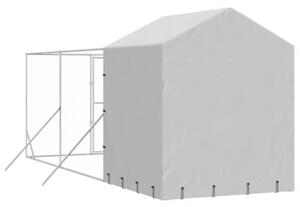 Kojec dla psa, z dachem, srebrny, 2x6x2,5 m, stal galwanizowana