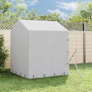 Kojec dla psa, z dachem, srebrny, 2x6x2,5 m, stal galwanizowana