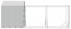 Kojec dla psa, z dachem, srebrny, 2x6x2,5 m, stal galwanizowana