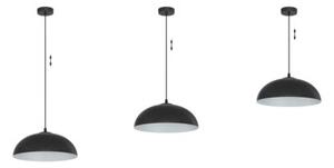 Lampa wisząca Light Home LH Misa 1xE27 klosz 37cm czarny/szary