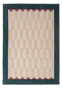 Wełniany dywan tkany ręcznie w naturalnym kolorze/zielononiebieski 160x230 cm Apex Border Wool – Flair Rugs
