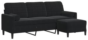 Sofa 3-osobowa z podnÃ³Å¼kiem, czarna, 180 cm, aksamit