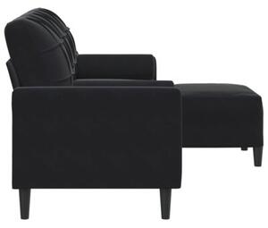 Sofa 3-osobowa z podnÃ³Å¼kiem, czarna, 180 cm, aksamit