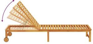 Leżak brązowy 202 x 53 x 89 cm lite drewno akacji