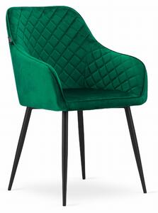 Krzesło Alaska welurowe aksamitne zielone