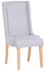 Zestaw krzeseł do jadalni jasnoszary drewniane nogi bawełniane obicia Chambers Beliani