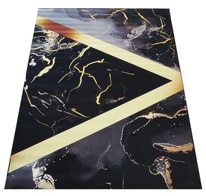 Czarny dywan w złote nowoczesne wzory - Eglam 4X