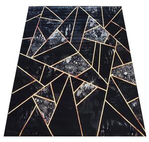 Czarny dywan z geometrycznymi wzorami - Eglam 8X