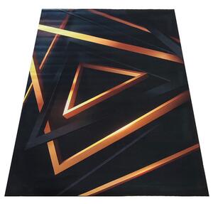Czarny dywan w złote trójkąty - Eglam 9X