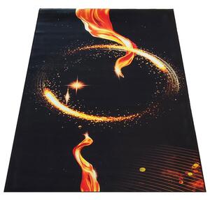 Czarny dywan z nowoczesnym wzornictwem - Eglam 7X
