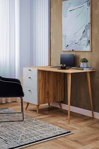 Skandynawskie biurko dąb craft + biały - Elara 4X