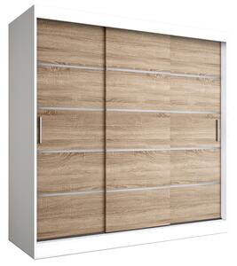 Szafa przesuwna biały + dąb sonoma 200 cm L2-N05