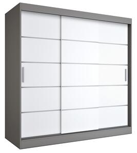 Szafa przesuwna antracyt + biały 200 cm C4-S25