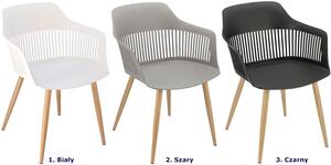 Szare krzesło kuchenne z ażurowym oparciem - Sazo 3X