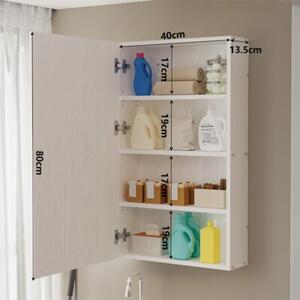 Szafka łazienkowa wisząca biała półki słupek ścienna loft nowoczesna 80cm