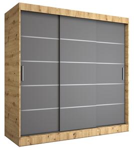 Szafa przesuwna dąb artisan + antracyt 200 cm L7-L80