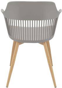 Szare krzesło kuchenne z ażurowym oparciem - Sazo 3X