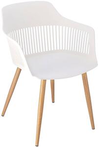 Białe krzesło z ażurowym oparciem - Sazo 3X