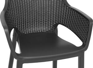 Meble ogrodowe 6-osobowe GIRONA stół i krzesła EVA - grafitowe