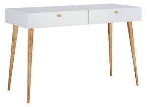 Białe biurko z nóżkami typu skandi - Elara 6X