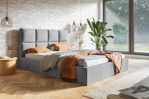 Szare tapicerowane łóżko 120x200 - Nikos 2X