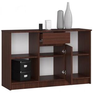 Komoda otwarta, drzwi, szuflada, ELIO, 120x40x77 cm, wenge, mat | TYLETEGOTU