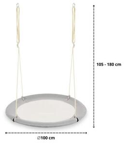 Huśtawka bocianie gniazdo HyperMotion - średnica 100 cm, kolor szary