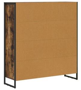 Industrialna szafka na książki w kolorze dąb dymny z 6 drzwiami, 99,5 x 30 x 108 cm