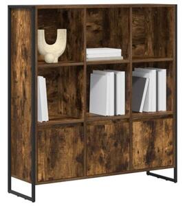 Industrialna szafka na książki w kolorze dąb dymny z 6 drzwiami, 99,5 x 30 x 108 cm