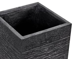 Donica ogrodowa czarna kwadratowa gliniana z teksturą 26 x 26 x 60 cm Dion Beliani