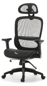 Fotel ergonomiczny biurowy iker czarny podstawa czarny