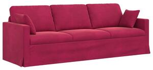 Nowoczesna moduÅowa kanapa aksamitna w kolorze czerwonego wina 228x78x80 cm