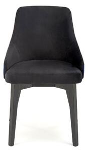 Czarne tapicerowane welurem krzesło - Dabox