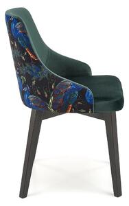 Zielone tapicerowane welurem krzesło - Dabox