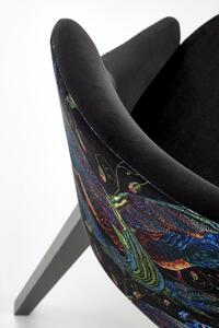 Czarne tapicerowane welurem krzesło - Dabox
