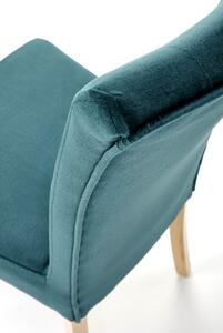 Zielone tapicerowane welurem krzesło - Depso