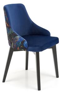 Granatowe nowoczesne krzesło welurowe - Dabox