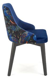 Granatowe nowoczesne krzesło welurowe - Dabox