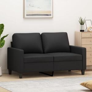 Sofa, 2-osobowa czarna, 120 cm, sztuczna skÃ³ra