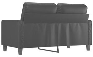 Sofa, 2-osobowa czarna, 120 cm, sztuczna skÃ³ra