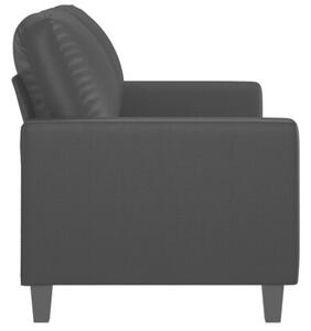 Sofa, 2-osobowa czarna, 120 cm, sztuczna skÃ³ra